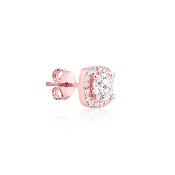 Halo CZ Stud Earrings
