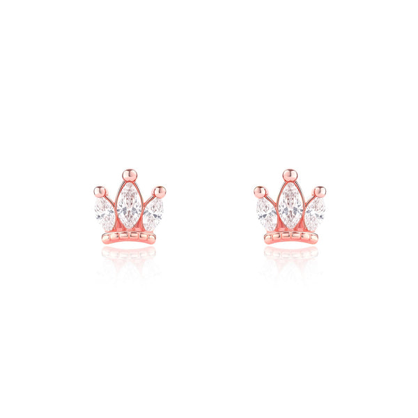 Triple Marquise Crown Stud Earrings