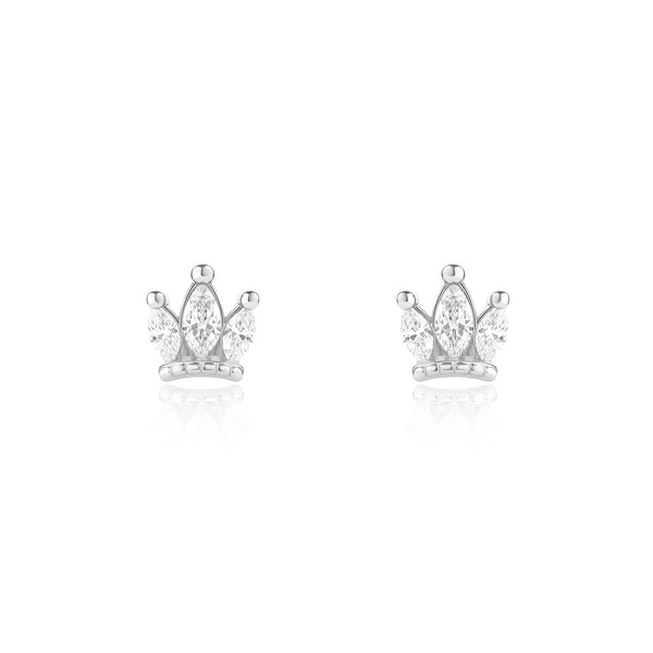 Triple Marquise Crown Stud Earrings