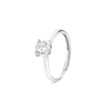 Claw-Set Solitaire Silver Ring