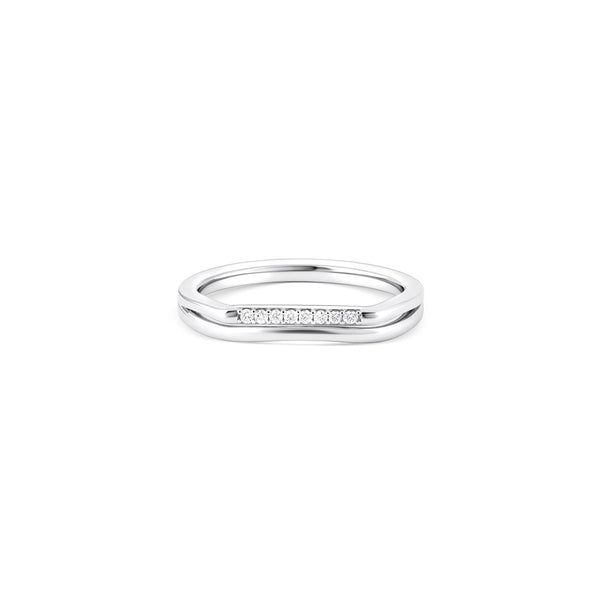 Row-Set Silver Band Ring