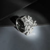 Silver Floral Cluster Ring