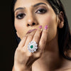 Emerald Sparkle Statement Ring