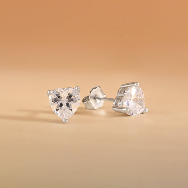 Embraced Heart Silver Studs