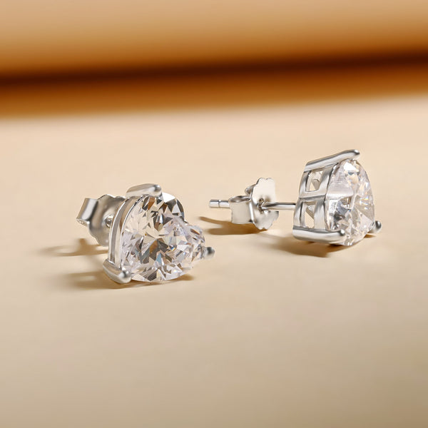 Embraced Heart Silver Studs